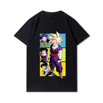 Плюс размер S-3XL аниме Dragon Ball печатные мужские футболки с круглым вырезом хлопковые топы летние повседневные черные футболки S