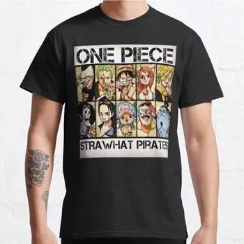 Плюс размер S-3XL цельный соломенный шляпа пираты принт футболка мужские топы модная одежда футболки S чёрный
