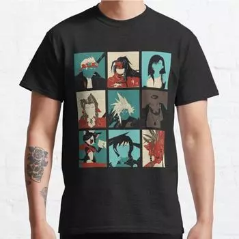 Плюс размер S-3XL Fantasy Final Seven Printed T-shirt Мужские топы Модная одежда Футболки S чёрный