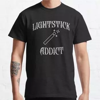 Плюс Размер S-3XL LIGHTSTICK ADDICT Печатная футболка Мужские топы Модная одежда Футболки S чёрный