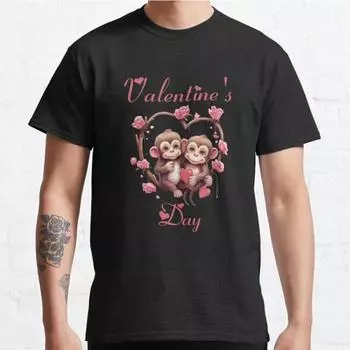 Плюс размер S-3XL Love In The Jungle Printed футболка мужские топы модная одежда футболки S чёрный