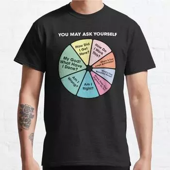 Плюс Размер S-3XL Вы Можете Спросить Себя Футболка С Принтом Мужские Топы Модная Одежда Футболки S чёрный