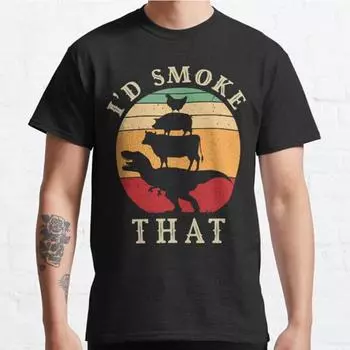 Плюс размер S-3XL Я бы смочил эту идеальную футболку Pitmaster Gift Meat Grilling Printed T-shirt Мужские топы Модная одежда Футболки S чёрный