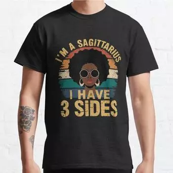 Плюс размер S-3XL Я женщина-Стрелец Стрелец афро стиль астрология принт футболка мужские топы модная одежда футболки S чёрный