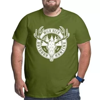 Плюс размер S-6XL для 50-135 кг летние мужские футболки с короткими рукавами с принтом животного и оленя уличные мужские футболки мужская одежда повседневные простые топы 5XL белый