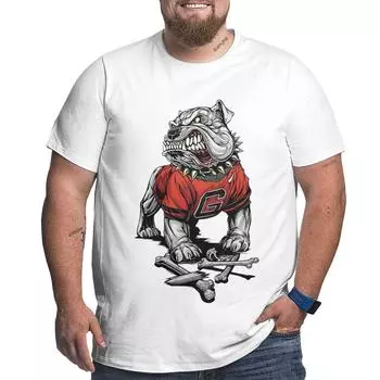 Плюс размер S-6XL для 50-135 кг летние мужские футболки с принтом домашних животных, модные футболки с забавными собаками 6XL серый