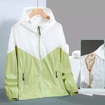 Плюс размер S-7XL мужское летнее пальто с капюшоном модная водонепроницаемая мужская ветровка ультратонкая дышащая солнцезащитная куртка L зелёный