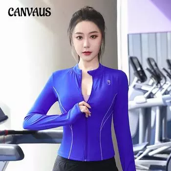 Плюс размер с длинным рукавом, весенне-осенняя женская одежда для фитнеса, топы, свитшот для бега, быстросохнущая футболка для йоги M синий