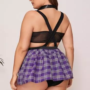 Плюс Размер Секс Нижнее Белье Соблазн Дразнить Косплей Студенческая Униформа Секс Костюм 1XL