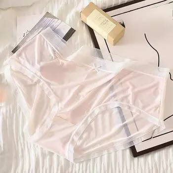 Плюс Размер Тонкие Прозрачные Трусики Средней Посадки Нижнее Белье Женщин Удобные Трусы Бесшовные Подтягивающие Трусики Женские XL