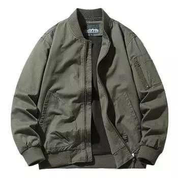 Плюс Размер Весна и Осень Новая Пилотная Куртка Спецодежда Американская Повседневная Бейсбольная Униформа Ретро Мешковатое Пальто Мужское M
