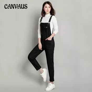 Плюс размер весенне-осенний женский рваный джинсовый рюкзак, брюки, комбинезон S серый