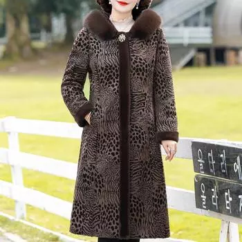 Плюс размер XL-6XL зимнее длинное искусственное меховое пальто для женщин куртка с капюшоном элегантное толстое теплое женское меховое пальто среднего возраста XL чёрный