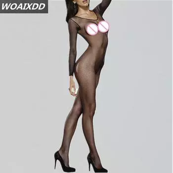 Плюс размер XXL сетчатые боди-чулки женские сексуальные костюмы эротическое белье подтяжки колготки комбинезон прозрачный сиамский боди XXS
