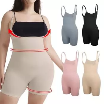 Плюс Размер Женщин Корректирующее Белье Под Грудь Без Рукавов Боди Тренер Талии Полное Тело Корсет Для Контроля Живота XL чёрный