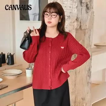 Плюс Размер Женщин Круглый Вырез Twist Текстурированное Пальто Осенний Вышитый Вязаный Кардиган XL тёмно-синий