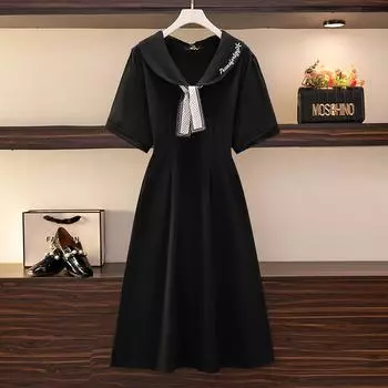 Плюс Размер Женщин Летняя Мода Новый Дизайн Утягивающего Платья 2XL чёрный