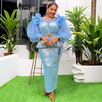 Плюс Размер Женщин Моды Блестки Рождественское Вечернее Платье L зелёный