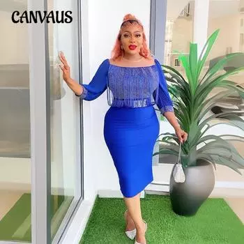 Плюс Размер Женщин Моды Commuter Chic Платье С Бахромой На Бедрах L белый