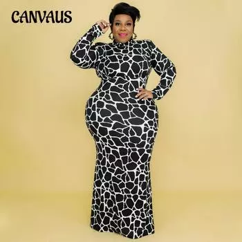 Плюс Размер Женщин Новое Модное Сексуальное Платье С Круглым Вырезом И Длинными Рукавами L коричневый