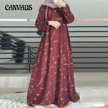 Плюс Размер Женщин Новое Осеннее Модное Платье С Длинными Рукавами и Круглым Вырезом S серый