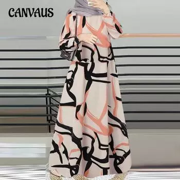 Плюс Размер Женщин Новое Осеннее Модное Платье С Длинными Рукавами и Круглым Вырезом S чёрный