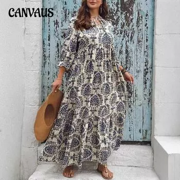 Плюс Размер Женщин Печатный V-образный вырез Модный All In One Праздничное Платье 0XL красный