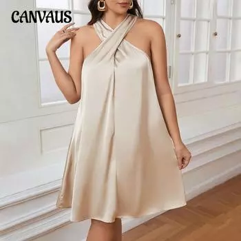 Плюс Размер Женщин Slim Fit Однотонный Тонкий Средней Длины Ночная Рубашка Платье Комбинация 1XL абрикосовый