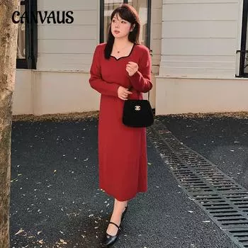 Плюс Размер Женщин V-образный вырез Одежда Снаружи Внутри с Длинной Юбкой Свободного Трикотажного Платья XL чёрный