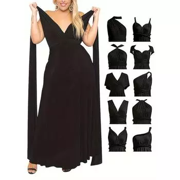 Плюс Размер Женщины Черный Персонализированный Свадебная Вечеринка Подружки Невесты Невесты Мать Длинный Халат 1XL чёрный