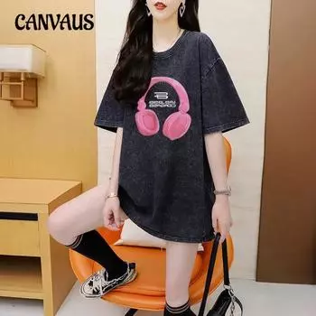 Плюс Размер Женская Летняя Мода Новый Короткий Рукав Дизайн Sense of Top M чёрный