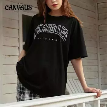 Плюс Размер Женская Летняя Мода Новый Повседневный Топ С Короткими Рукавами С Принтом S чёрный