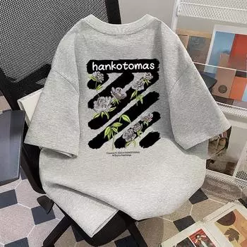 Плюс Размер Женская Летняя Мода Новый Свободный Покрой Половина Рукава Топ M белый