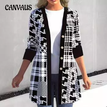 Плюс Размер Женская мода Новый Повседневный Свободный Кардиган Длинный Рукав Куртка 1XL чёрный