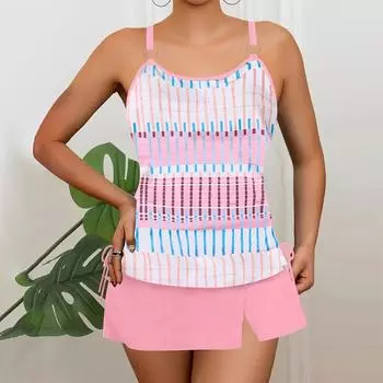 Плюс Размер Женская мода сексуальный круглый вырез розовый сетчатый бикини комплект облегающий пляжный купальник из двух частей S розовый