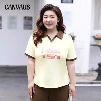 Плюс Размер Женская Новая Летняя Свободная Тонкая Футболка С Принтом V-образным Вырезом И Короткими Рукавами L абрикосовый