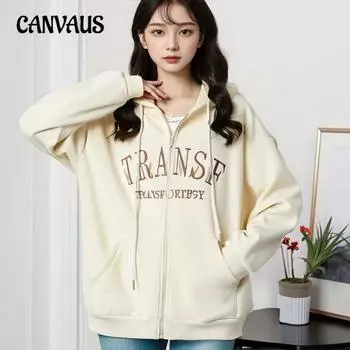 Плюс Размер Женская Осень с флисом и толстым капюшоном Новая свободная толстовка с капюшоном 2XL чёрный