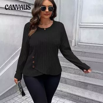 Плюс Размер Женская Осенняя Мода Простой Новый Пригородный Тонкий Внутри Верха 1XL чёрный