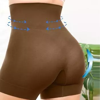 Плюс Размер Женские Трусики-подтяжки для ягодиц с высокой талией, бесшовные утягивающие трусики для живота, утягивающие шорты XL чёрный