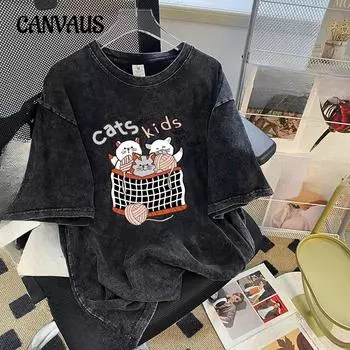 Плюс Размер Женский Летний Модный Дизайнерский Топ С Короткими Рукавами M чёрный