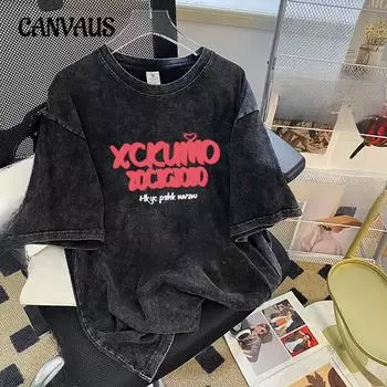 Плюс Размер Женский Летний Модный Дизайнерский Топ С Короткими Рукавами M чёрный