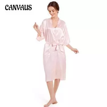 Плюс Размер Женский Однотонный Весенний Длинный Кардиган Платье Пижама M белый