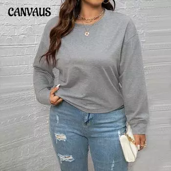 Плюс Размер Женский Осенний Повседневный Простой Дизайн С Открытой Спиной Sense of Top 1XL