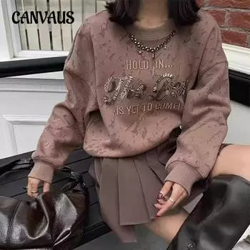 Плюс Размер Женский Осенний Свободный Утягивающий Дизайн Модный Топ L чёрный