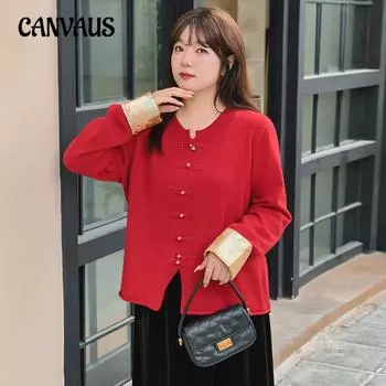 Плюс Размер Женский Стиль Новый Китайский Стиль Красный Свитер XL чёрный