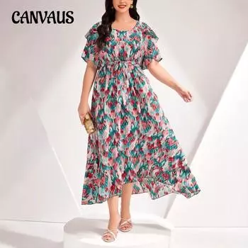 Плюс размер Женское летнее Новое платье для отдыха на море Senior Sense Royal Sister Gentle Wind 0XL