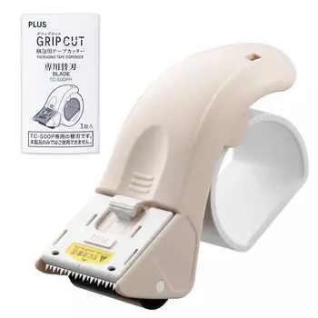 Plus резак для упаковочной ленты OPP, набор запасных лезвий для корпуса резака, бежевый резак для липкой ленты, резак для резиновой ленты + TC-500P 31-498 бежевый