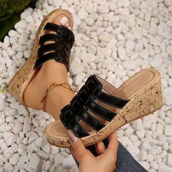 Plus Size 35-43 Shoes for Women Summer Fashion Wedge Slippers Platform Outdoor Beach Non-slip Sandalias De Mujer Women Sandals 35