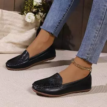 Plus Size 36-43 Shoes for Women Spring Autumn Casual Platform Loafers Comfortable Non-slip Flat Shoes Slip on Zapatos De Mujer 36