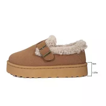 Plus Size 36-44 Shoes for Women Winter Plush Warm Retro Cotton Shoes Flat Platform Ankle Short Boots Comfortable Botas De Mujer 36